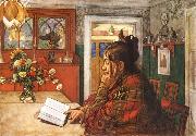 Carl Larsson Karin,Reading oil on canvas